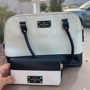 Kate Spade Black and Cream Shoulder Bag Set